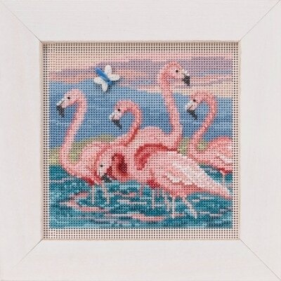 Flamingos - Beaded Cross Stitch Kit