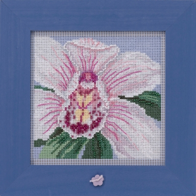 White Orchid - Beaded Cross Stitch Kit