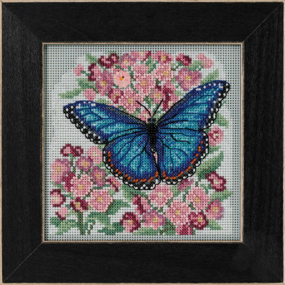Blue Morpho Butterfly - Beaded Cross Stitch Kit