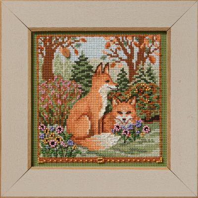 Fall Foxes - Beaded Cross Stitch Kit