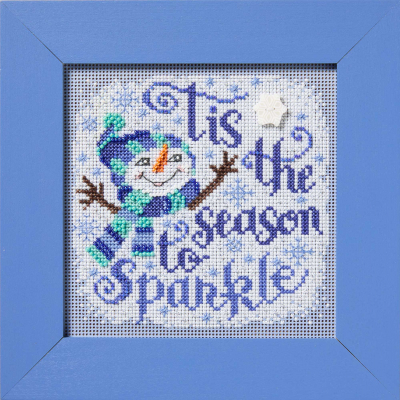 Sparkle - Beaded Christmas Cross Stitch Kit, zoomed in. Select this picture to zoom back out.