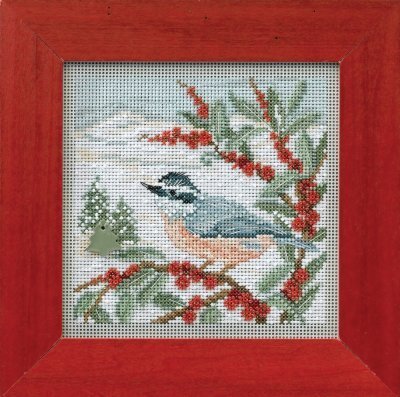 Nuthatch - Beaded Cross Stitch Kit