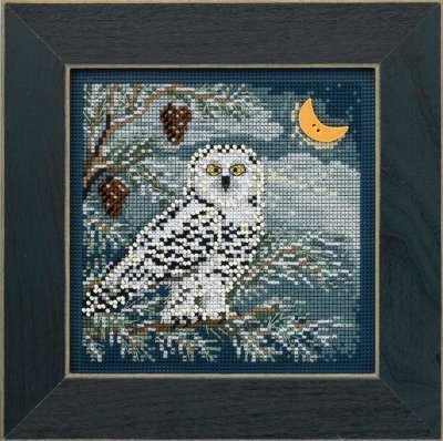 Snowy Owl - Beaded Cross Stitch Kit