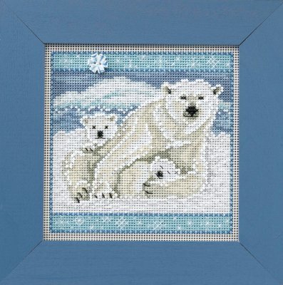 Polar Bears - Beaded Cross Stitch Kit