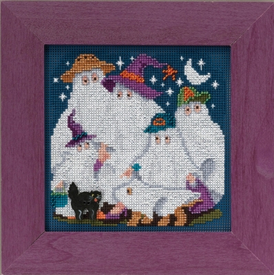 Ghost Family (2015) - Halloween Cross Stitch Kit, zoomed in. Select this picture to zoom back out.