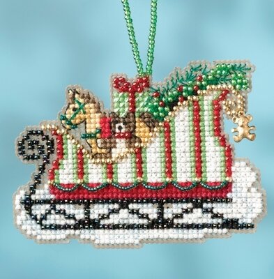 Toyland Sleigh - Beaded Cross Stitch Kit