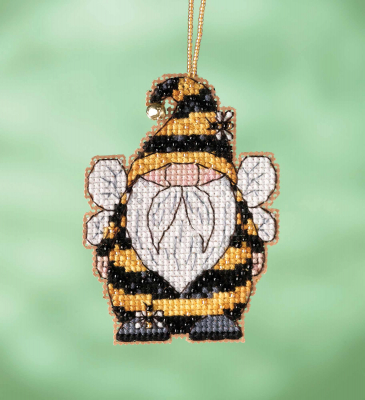 Bee Gnome - Beaded Cross Stitch Kit