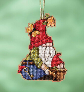 Wheelbarrow Gnome - Beaded Cross Stitch Kit