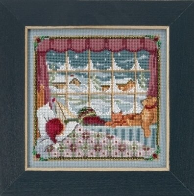 The Children Were Nestled - Beaded Cross Stitch