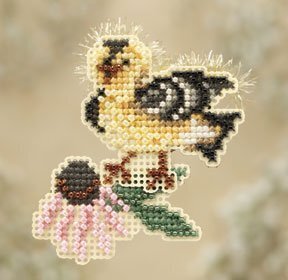 Goldie Finch - Beaded Cross Stitch Kit