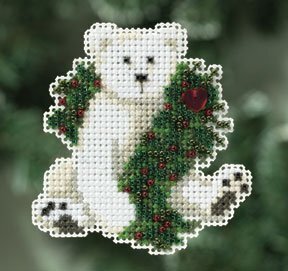 Holiday Polar Bear - Beaded Cross Stitch Kit