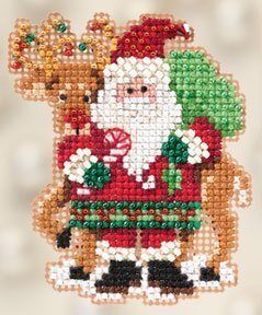 Santa & Rudolph - Beaded Cross Stitch Kit