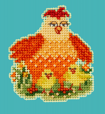 Mama Hen - Beaded Cross Stitch Kit