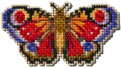 Peacock Butterfly - Beaded Cross Stitch Kit