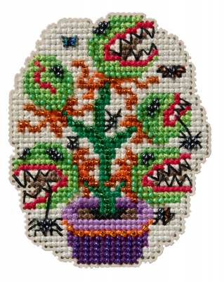 Monster Plant - Halloween Beaded Cross Stitch Kit