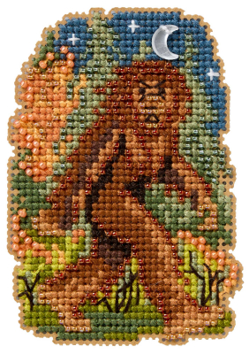 Bigfoot (2026) - Beaded Cross Stitch Kit, zoomed in. Select this picture to zoom back out.