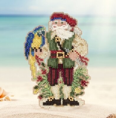 Trinidad Santa - Caribbean Santas - Beaded Cross Stitch