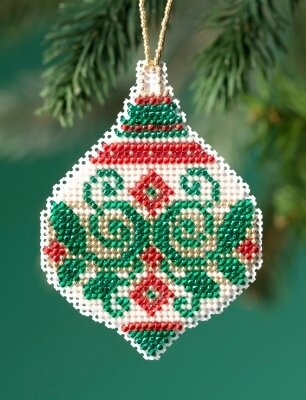 Emerald Flourish - Beaded Cross Stitch Kit