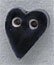Small Navy Folk Heart Button, zoomed in. Select this picture to zoom back out.