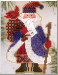Cardinal Santa - Alpine Santas - Beaded Cross Stitch Kit