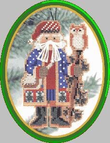Juniper Branch Santa - Northwood Santas - Cross Stitch Kit