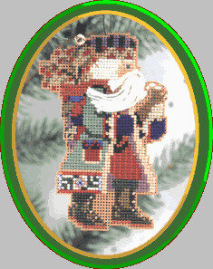 Holly Berries Santa (2009) - Beaded Cross Stitch Kit