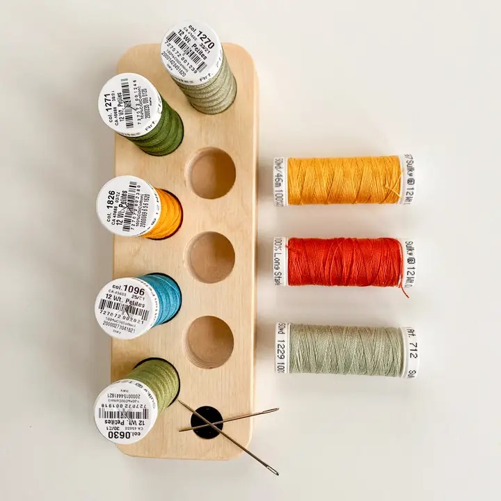 Spool Minder For Sulky Petites - 8 Spools, different perspective #3, zoomed in. Select this picture to zoom back out.