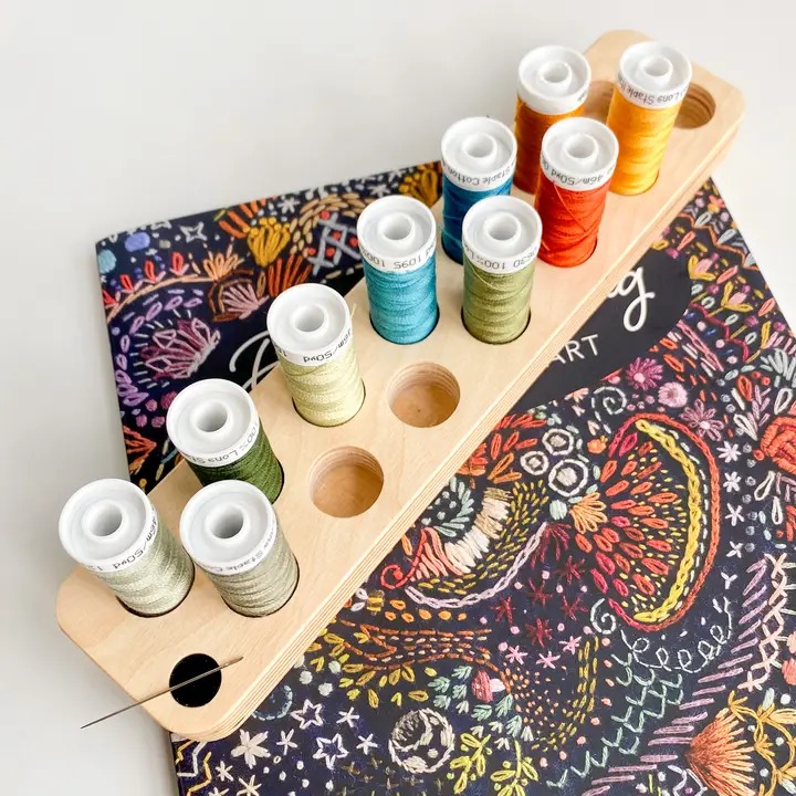 Spool Minder For Sulky Petites - 14 Spools, zoomed in. Select this picture to zoom back out.