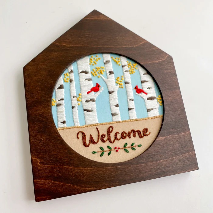 Home Embroidery Frame - for 6.25" Hoops - Caramel, zoomed in. Select this picture to zoom back out.