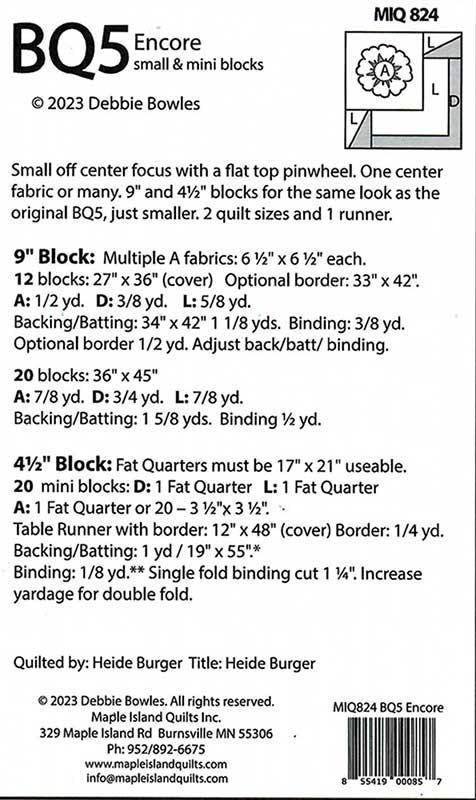BQ5 Encore - Quilt Pattern