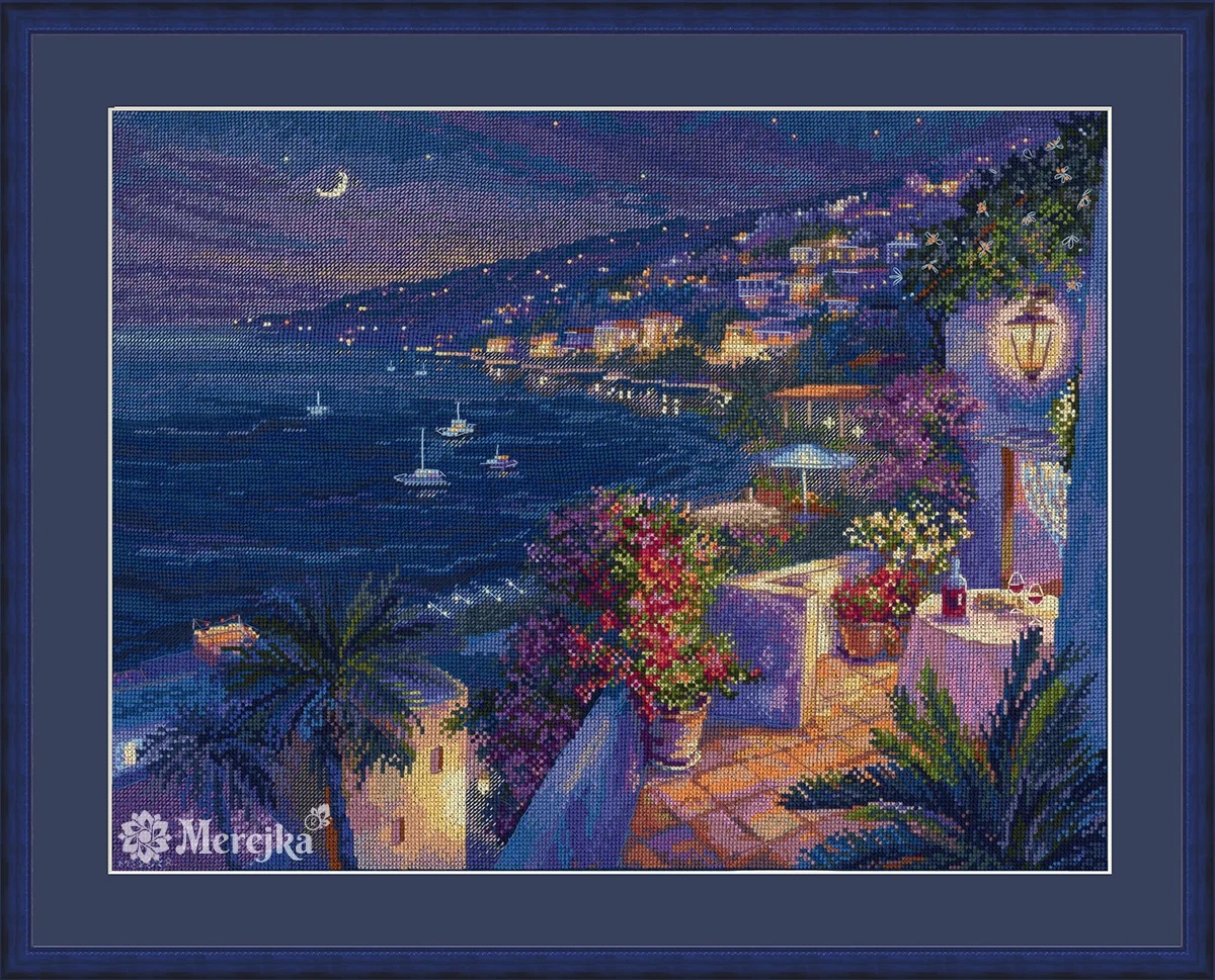 Cte d'Azur - Cross Stitch Kit, zoomed in. Select this picture to zoom back out.