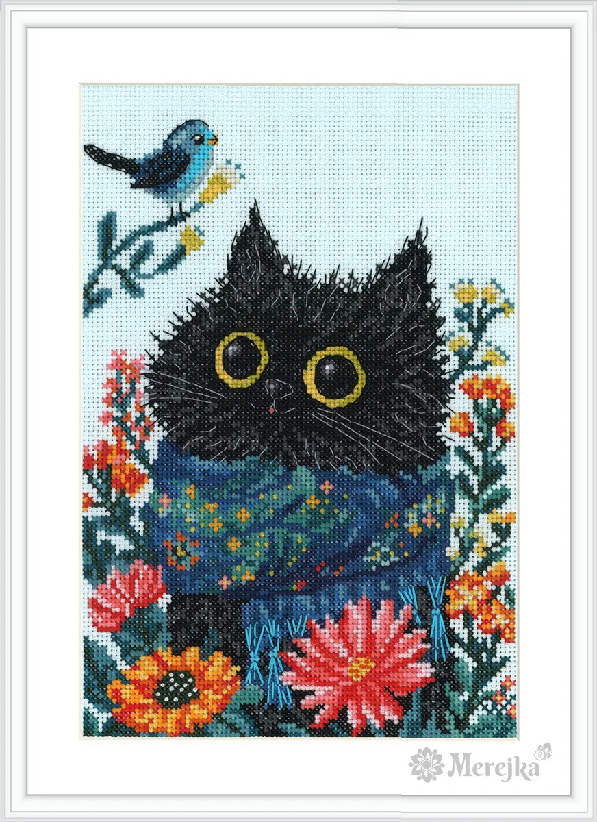 The Mysterious One - Cross Stitch Kit, zoomed in. Select this picture to zoom back out.