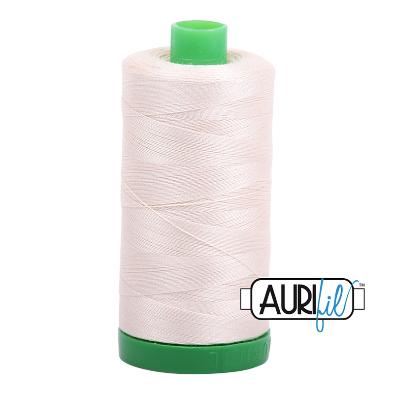 Aurifil 40wt Thread #2000 - 1094 yards, zoomed in. Select this picture to zoom back out.