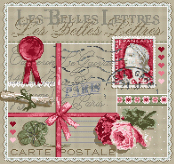 Les Belles Lettres (Beautiful Letters) Cross Stitch Pattern