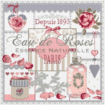 Eau de Rose (Water of the Rose) - Cross Stitch Pattern