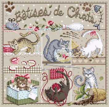 Betises de Chats (Cat Whimsy) - Cross Stitch Pattern