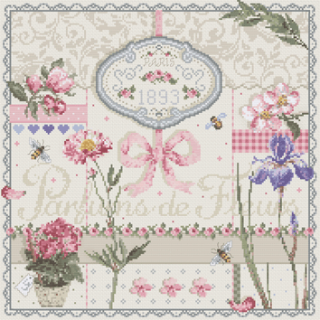 Parfums de Fleurs (Floral Perfume) - Cross Stitch Pattern