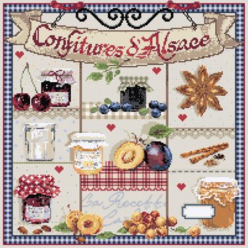 Confitures d'Alsace (Alsace Jams) - Cross Stitch Pattern