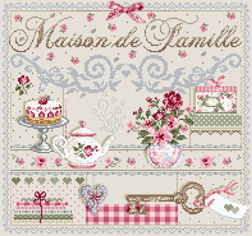 Maison de Famille - Family House - Cross Stitch Pattern