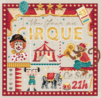 Un Jour au Cirque - A Day At The Circus - Cross Stitch 