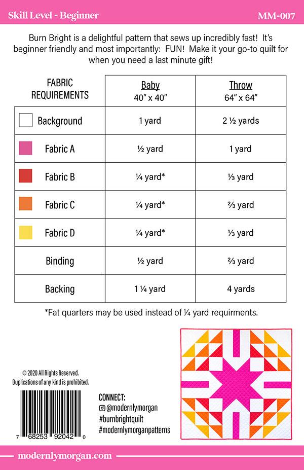 Burn Bright - Quilt Pattern