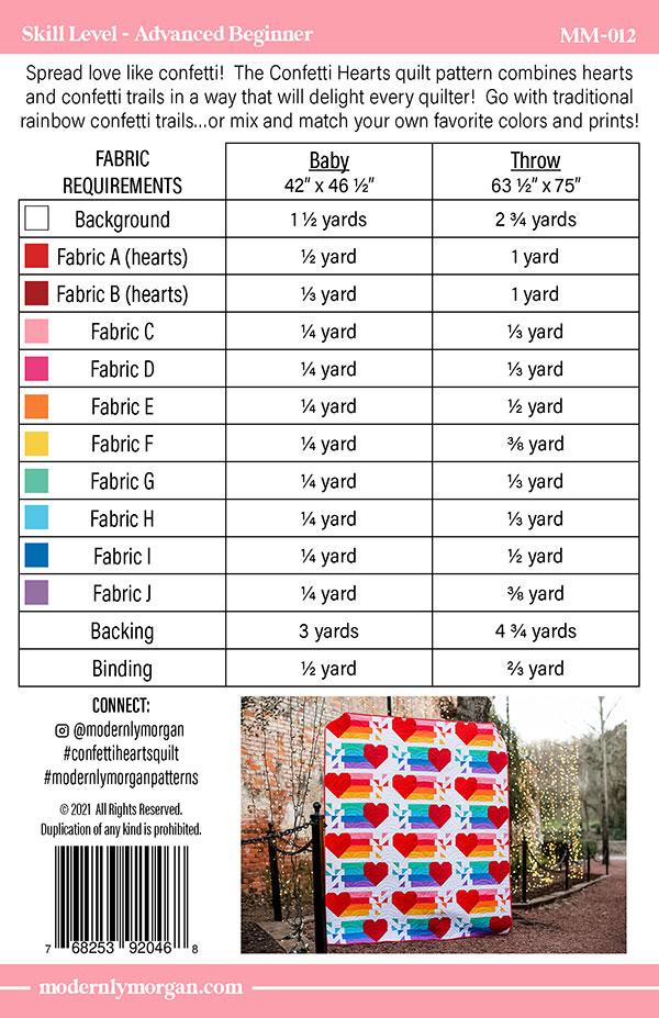 Confetti Hearts - Valentine Quilt Pattern