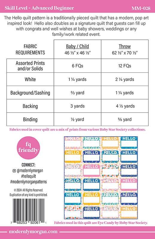 Hello - Quilt Pattern
