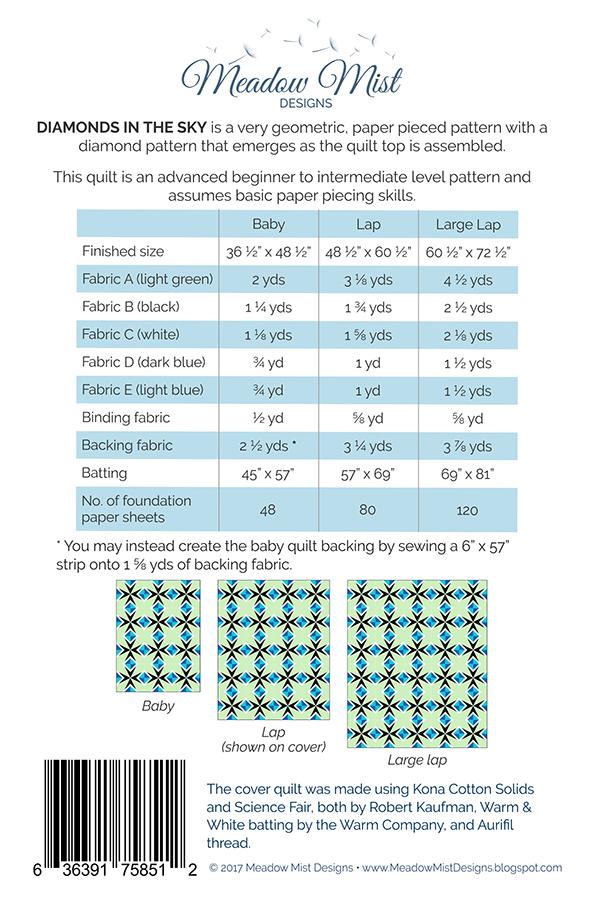 Diamonds In The Sky - Quilt Pattern