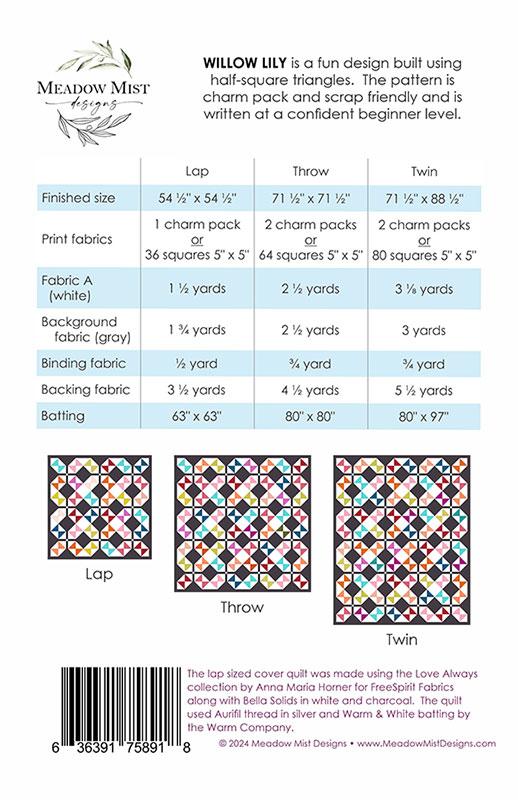 Willow Lily - Quilt Pattern