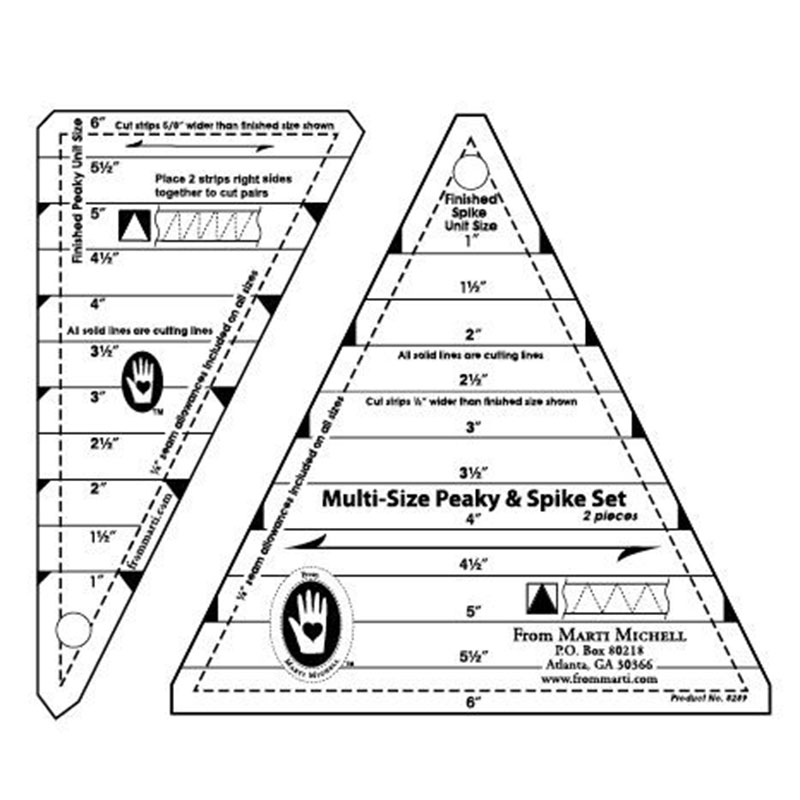 Peaky and Spike Multi-Size Quilting Ruler
