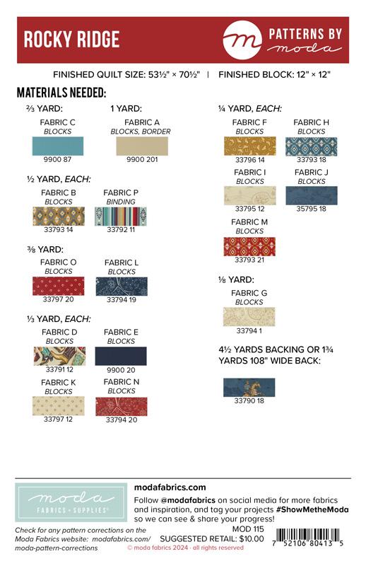 Rocky Ridge - Quilt Pattern