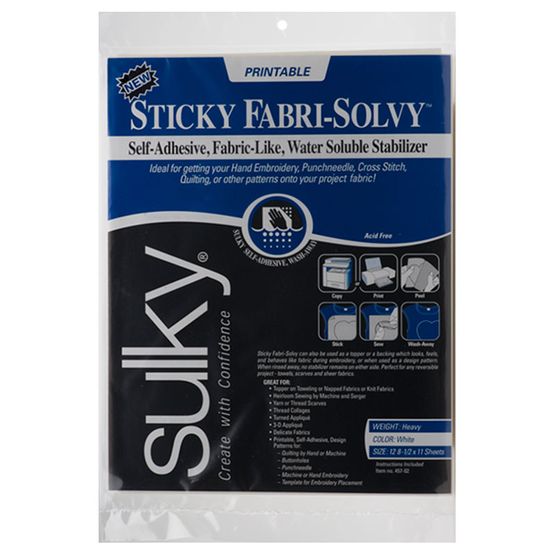 Sticky Fabri-Solvy Adhesive Water Soluble Stabilizer 12ct