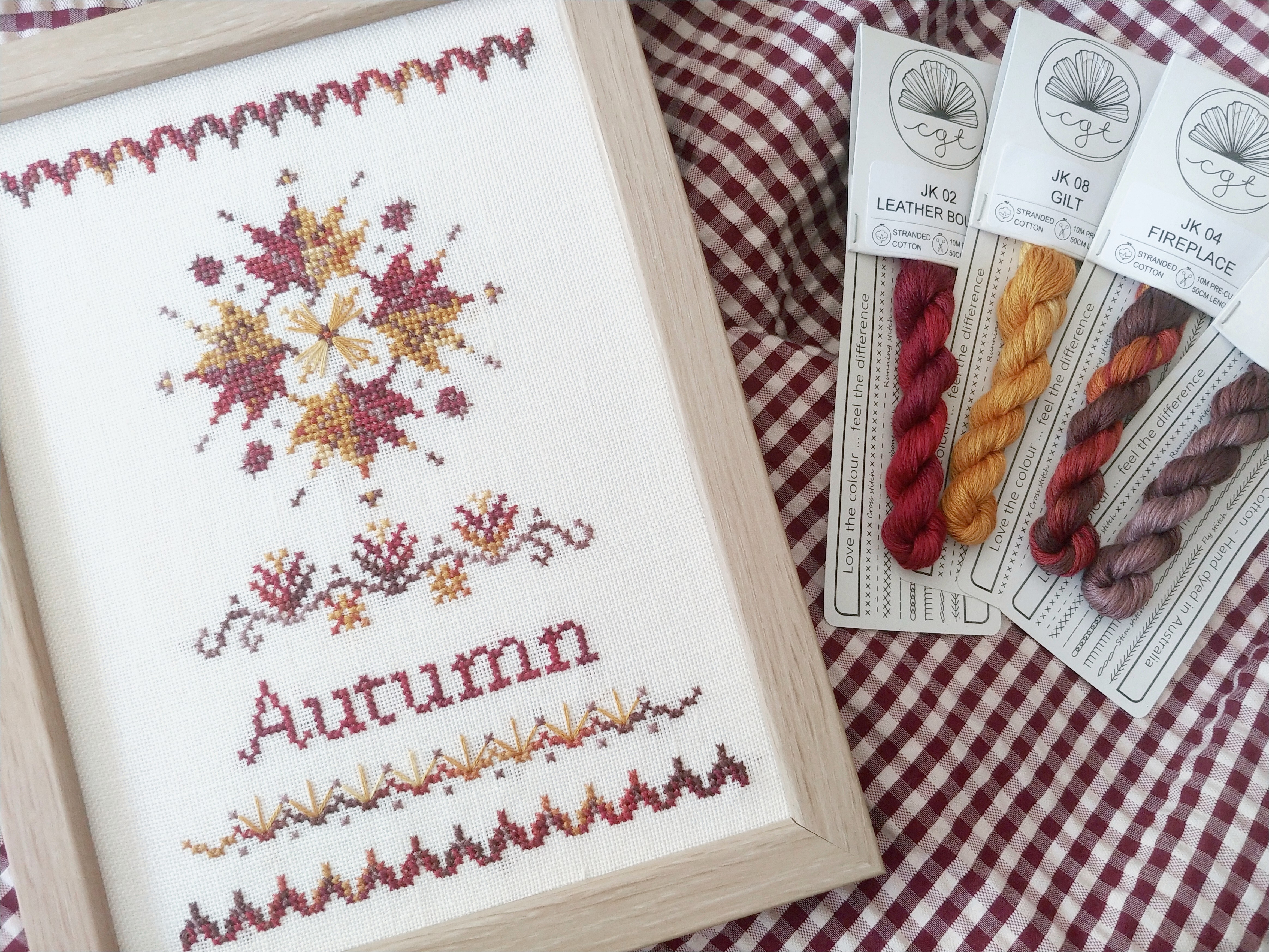 Autumn/Fall - Stitch For All Seasons - Cross Stitch Pattern, zoomed in. Select this picture to zoom back out.