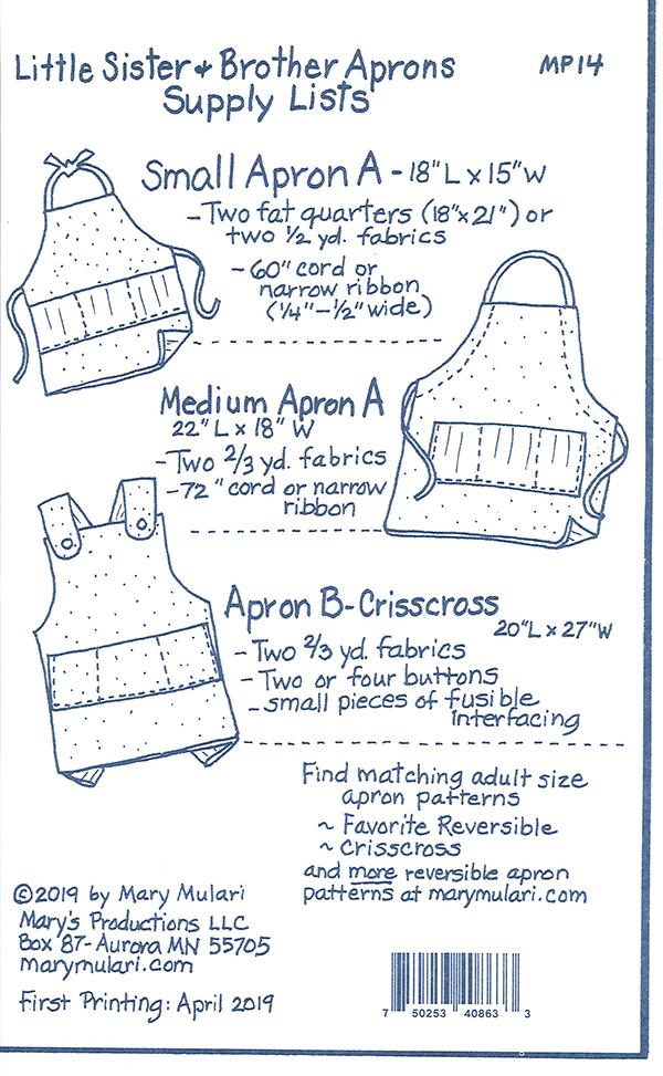 Little Sister and Brother Aprons - Quilt Pattern
